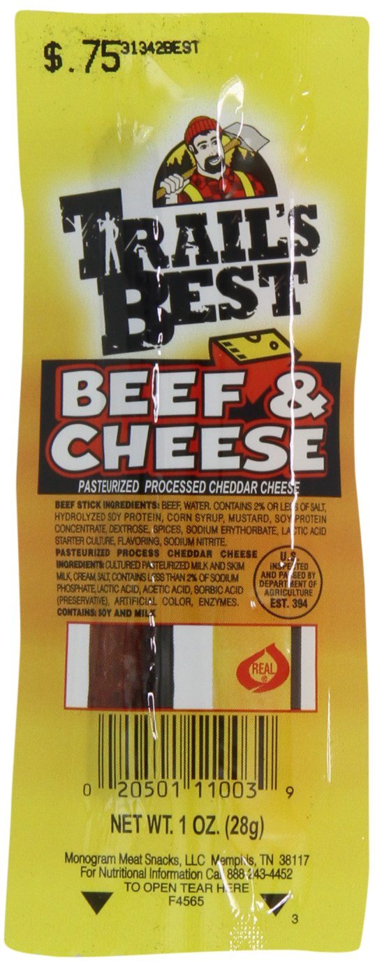 Trail's Best Beef and Cheese, 1 oz Each, 100 Packs Total