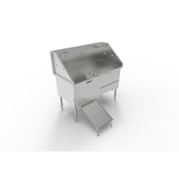 Amerisink AS396 ADA Compliant Handcrafted Stand-Alone Stainless Steel Dog Bath Station