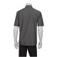 Chef Works SKS003BLK2XL Detroit Short-Sleeve Denim Shirt Striped Black 2XL