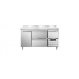 Continental DLRA60-SS-BS-D Designer Line Refrigerated Work Top with Backsplash and Two Drawers 60
