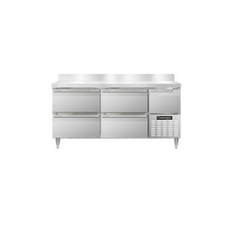 Continental DLRA68-SS-BS-D Designer Line Refrigerated Work Top with Backsplash and Four Drawers 68