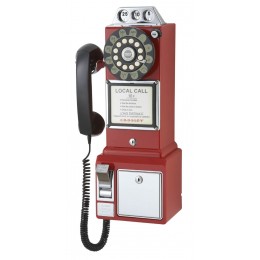 Crosley CR56-RE 1950s Classic Pay Phone Red