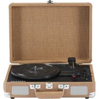 Crosley CR8005F-BW Cruiser Plus Vintage 3-Speed Bluetooth in/Out Suitcase Vinyl Record Player Turntable, Basketweave