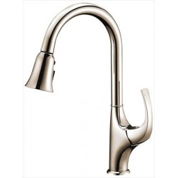 Dawn AB043277BN Brushed Nickel Single Lever Pull Out Kitchen Faucet