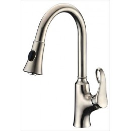 Dawn AB063292BN Brushed Nickel Single Lever Pull Out Kitchen Faucet