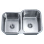 Dawn ASU108L Double Bowl Undermount Sink for Minimum 33