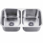Dawn ASU109 Equal Double Bowl Undermount Sink