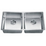 Dawn SRU331616 Small Corner Radius Double Equal Bowl Undermount Sink