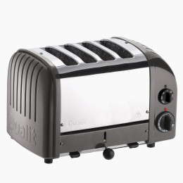 Dualit 47154 Classic 4 Slice NewGen Stainless Steel Toaster - Metallic Charcoal