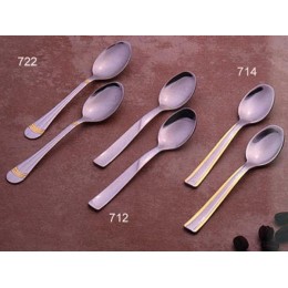 European Gift 714 Stainless Steel Espresso Flat Bottom Spoons Gold