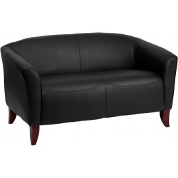 Flash Furniture 111-2-BK-GG Hercules Imperial Series Black Leather Loveseat