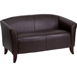 Flash Furniture 111-2-BN-GG Hercules Imperial Series Brown Leather Loveseat