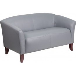 Flash Furniture 111-2-GY-GG Hercules Imperial Series Gray Leather Loveseat