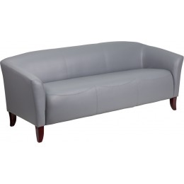 Flash Furniture 111-3-GY-GG Hercules Imperial Series Gray Leather Sofa