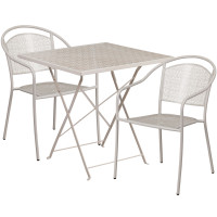 Flash Furniture CO-28SQF-03CHR2-SIL-GG 28