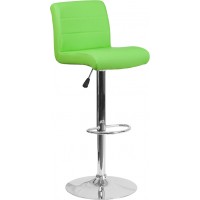 Flash Furniture DS-8101B-GN-GG Contemporary Green Vinyl Adjustable Height Barstool with Chrome Base