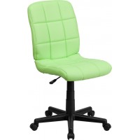 Flash Furniture GO-1691-1-GREEN-GG Mid-Back Green Quilted Vinyl Swivel Task Chair