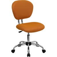 Flash Furniture H-2376-F-ORG-GG Mid-Back Orange Mesh Swivel Task Chair with Chrome Base