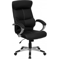 Flash Furniture H-9637L-1C-HIGH-GG High Back Black Leather Executive Swivel Chair