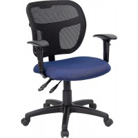 Flash Furniture WL-A7671SYG-NVY-A-GG Mid-Back Navy Blue Mesh Swivel Task Chair with Adjustable Arms