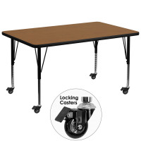 Flash Furniture XU-A3672-REC-OAK-T-P-CAS-GG Mobile 36