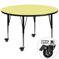 Flash Furniture XU-A48-RND-YEL-T-P-CAS-GG Mobile 48