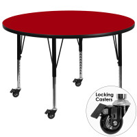 Flash Furniture XU-A60-RND-RED-T-P-CAS-GG Mobile 60