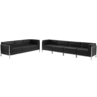 Flash Furniture ZB-IMAG-SET17-GG Hercules Imagination Series Black Leather Sofa Set, 5 Pieces