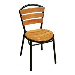 Florida Seating AL-308TK-BLACK Sand Key Collection Black Frame Stackable Outdoor Side Chair