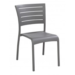 Florida Seating AL-5000-S-SILVER Riviera Collection Stackable Silver Aluminum Outdoor Side Chair