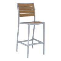 Florida Seating BAL-5602-0-TK Cedar Key Teak Armless Outdoor Barstool