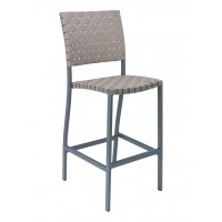 Florida Seating BAL-5800-S-ANTHRCITE-BROWN St Augustine Collection Barstool with Mesh Belt Brown Seat and Back Anthracite Frame