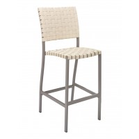 Florida Seating BAL-5800-S-TAUPE-KHAKI St. Augustine Collection Indoor/Outdoor Barstool with Mesh Belt Seat and Back -Taupe Frame and Khaki Seat