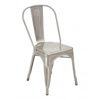 Florida Seating Armless Industrial Indoor Side Chair - Galvanized