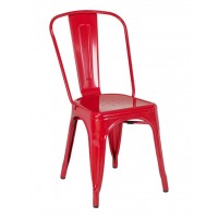 Florida Seating Armless Industrial Indoor Side Chair - Red