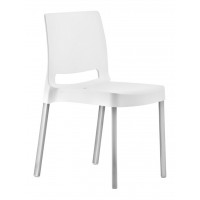 Florida Seating Pedrali Joi Stackable Poly Shell Outdoor Chair in White