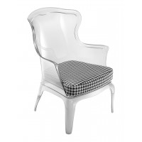 Florida Seating Pasha Outdoor Poly High Back Arm Chair in Clear