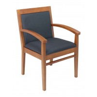 Florida Seating Tea Indoor Office Chair with Solid Charcoal Fabric Seat and Back - Cherry Wood Finish