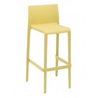 Florida Seating VOLT-B-YELLOW Pedrali Stackable Poly Shell Outdoor Barstool - Yellow