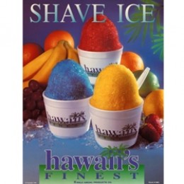 Gold Medal 1979 Hawaiis Laminated Finest Shave Ice Poster 
