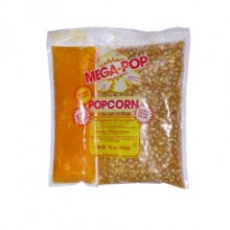 Gold Medal 2839 Mega Popcorn 12-14oz Corn, Coconut Oil Blend, Salt Kits 24/CS