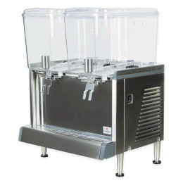 Crathco CS-2D-16-290 Twin Standard 4.75 Gallon Bowl Premix Cold Beverage Dispenser with Polycarbonate Lids