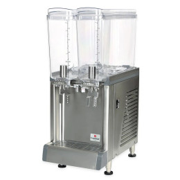 Crathco CS-2E-16-291 Mini Double 2.4 Gallon Bowl Premix Cold Beverage Dispenser with Polycarbonate Locking Lid