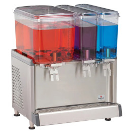 Crathco CS-3D-16-297 Triple Combo 2 - 2.4/1- 4.75 Gallon Bowl Premix Cold Beverage Dispenser with Polycarbonate Locking Lid