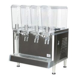 Crathco CS-4E-16-290 Mini Quad 2.4 Gallon Bowl Premix Cold Beverage Dispenser with Polycarbonate Lids