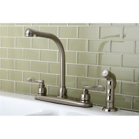 Kingston Brass KB8758NFLSP Double Handle Centerset High-Arch Faucet