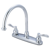 Kingston Brass KB8791NFLLS Double Handle 8in Centerset Kitchen Faucet