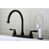 Kingston Brass KB8795NFL Double Handle 8in Centerset Kitchen Faucet