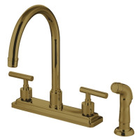 Kingston Brass KS8792CML Manhattan 2 Handle Widespread Kitchen Faucet
