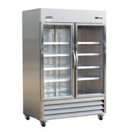 Ikon IB54FG Reach-In Bottom-Mount Double Glass Door Freezer Stainless Steel Exterior and Interior
